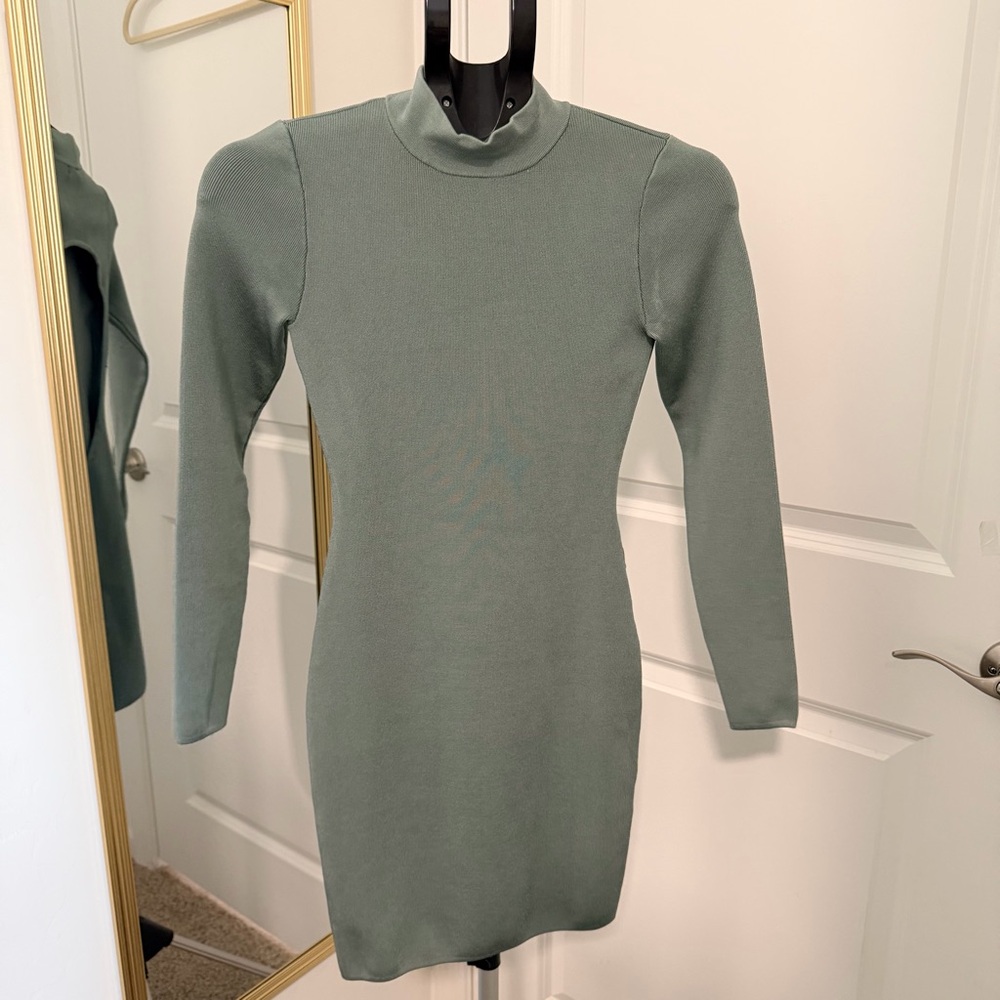 Guess | Sage Green Long-Sleeve Knit Dress